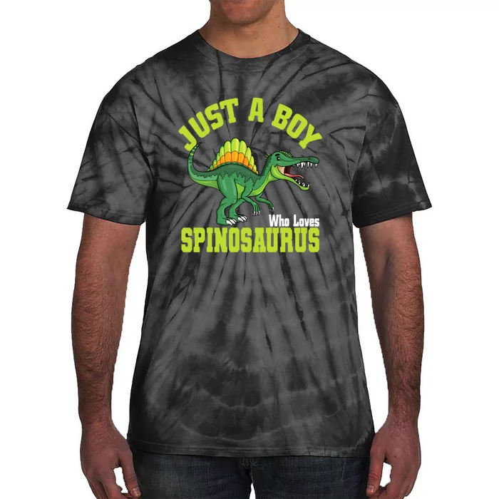 A Boy Loves Spinosaurus Tie-Dye T-Shirt