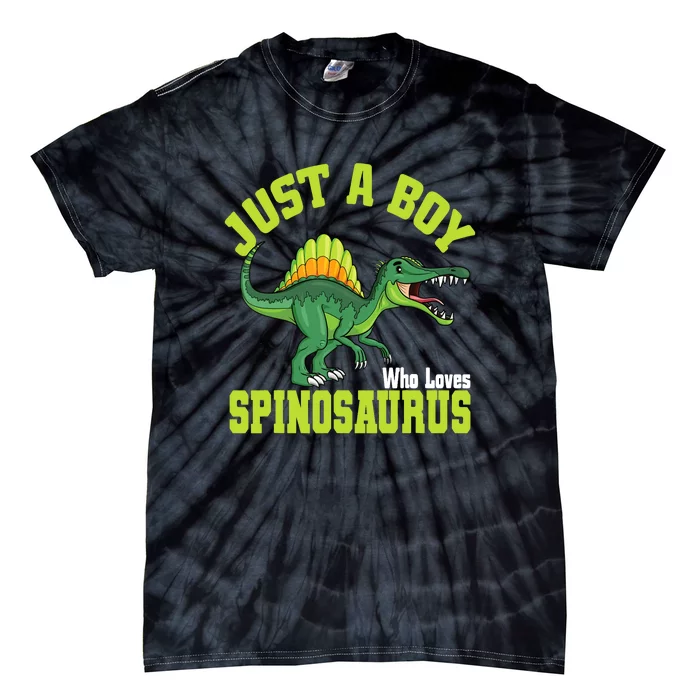 A Boy Loves Spinosaurus Tie-Dye T-Shirt