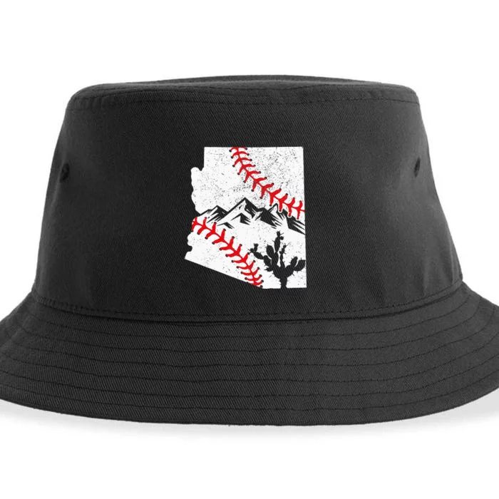 Arizona Baseball League Cactus Mountain Red Stitch Graphic Sustainable Bucket Hat