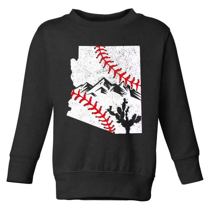 Arizona Baseball League Cactus Mountain Red Stitch Graphic Toddler Sweatshirt