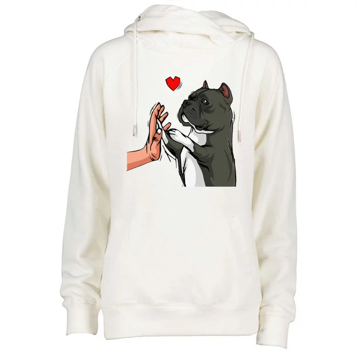 American Bully Love Cute Dog Mom Funny Womens Funnel Neck Pullover Hood