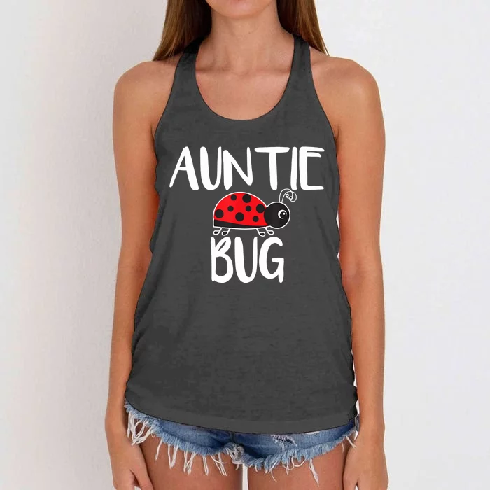 Auntie Bug Ladybug Aunt Funny Women's Knotted Racerback Tank