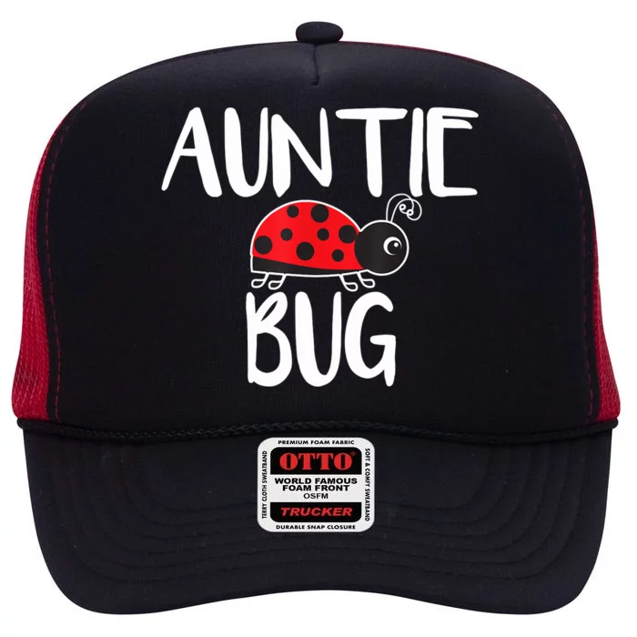 Auntie Bug Ladybug Aunt Funny High Crown Mesh Trucker Hat