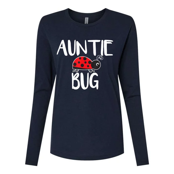 Auntie Bug Ladybug Aunt Funny Womens Cotton Relaxed Long Sleeve T-Shirt