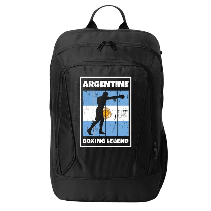 Argentine Boxing Legend With Flag For Argentina Boxer Gift City Backpack