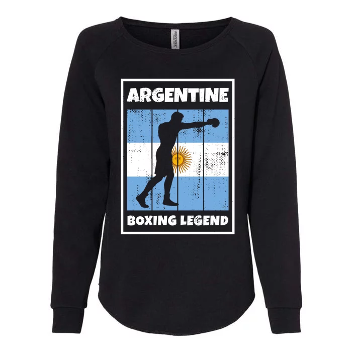 Argentine Boxing Legend With Flag For Argentina Boxer Gift Womens California Wash Sweatshirt