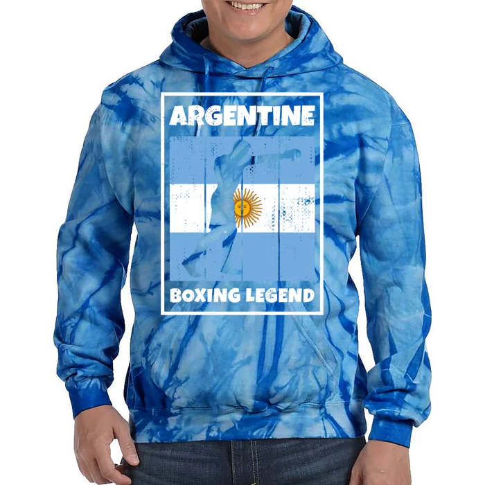 Argentine Boxing Legend With Flag For Argentina Boxer Gift Tie Dye Hoodie