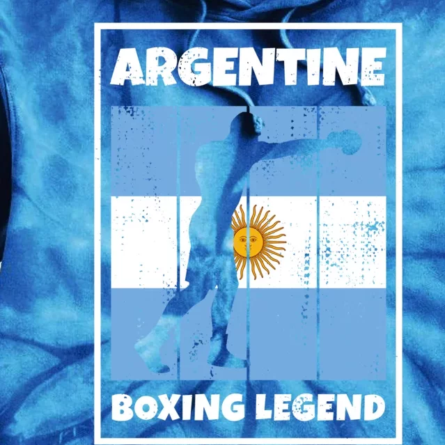 Argentine Boxing Legend With Flag For Argentina Boxer Gift Tie Dye Hoodie