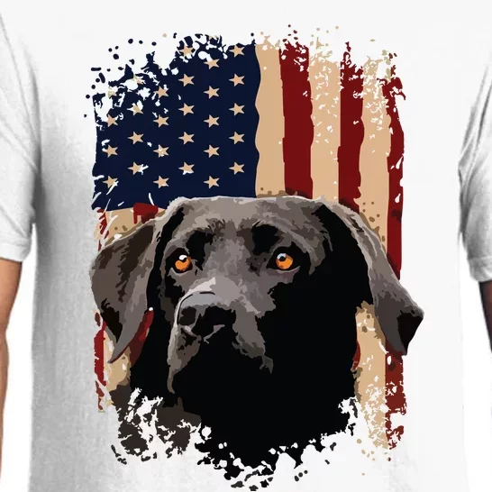 American Black Labrador USA Flag Lab Owner Pajama Set