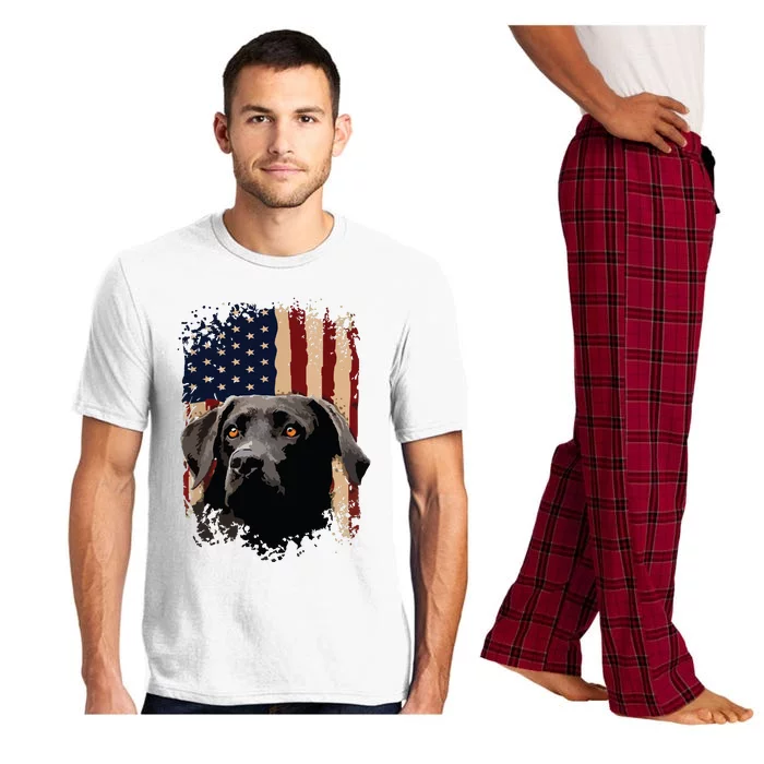 American Black Labrador USA Flag Lab Owner Pajama Set