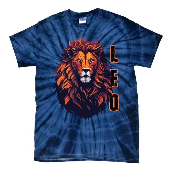 August Birthday Leo Lion Pride Graphic Zodiac Tie-Dye T-Shirt