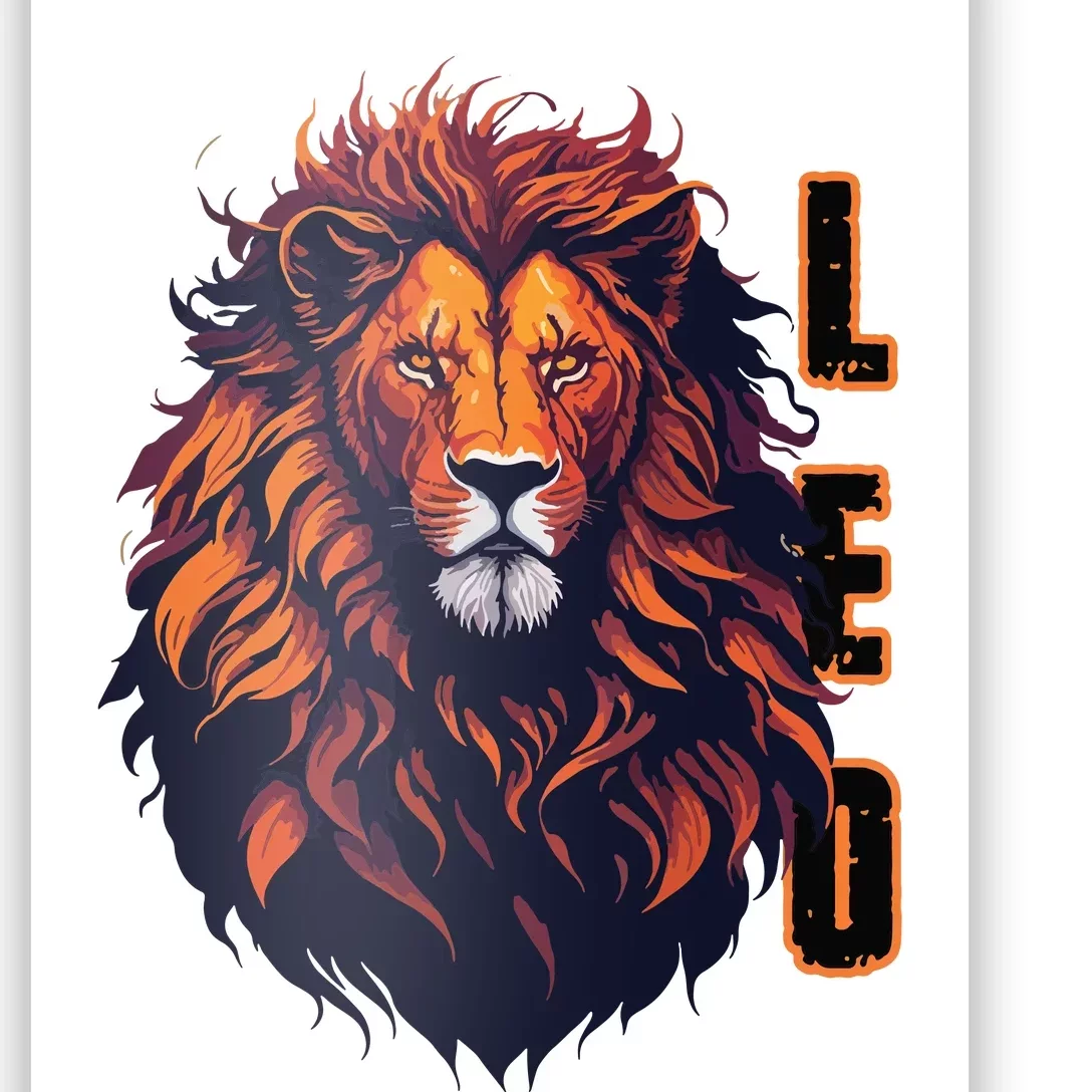 August Birthday Leo Lion Pride Graphic Zodiac Poster