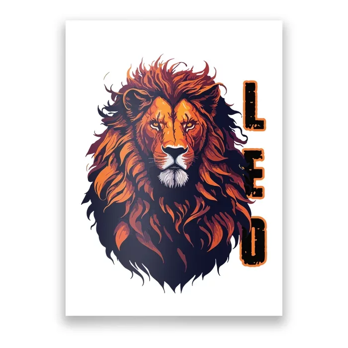 August Birthday Leo Lion Pride Graphic Zodiac Poster