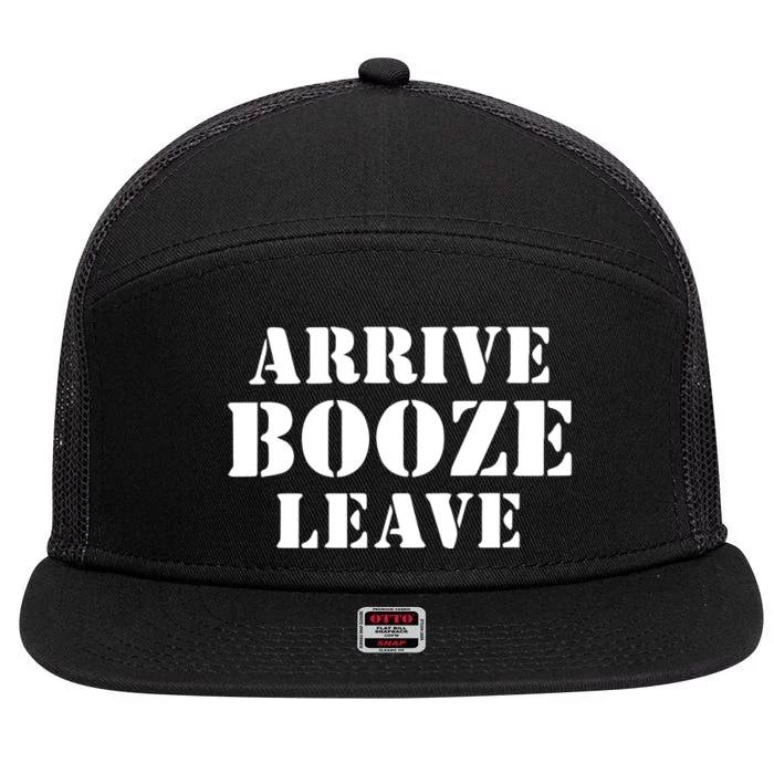 Arrive Booze Leave 7 Panel Mesh Trucker Snapback Hat