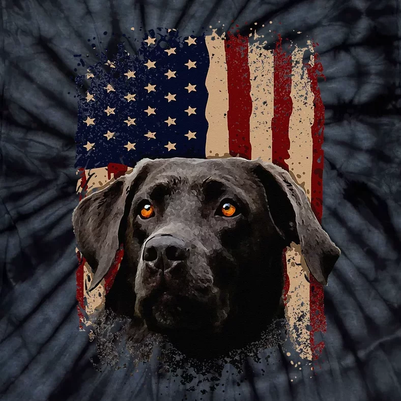 American Black Labrador USA Flag Lab Owner Tie-Dye T-Shirt