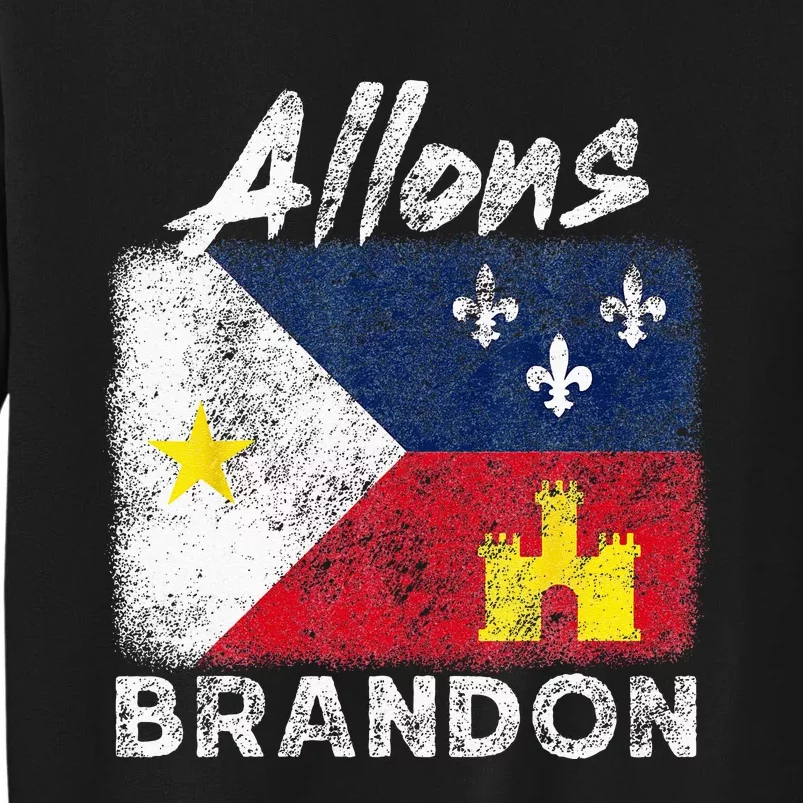 Allons Brandon Louisiana Acadiana Flag Distressed Effect Tall Sweatshirt