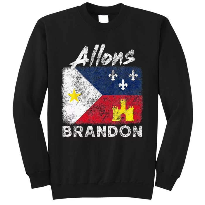 Allons Brandon Louisiana Acadiana Flag Distressed Effect Tall Sweatshirt