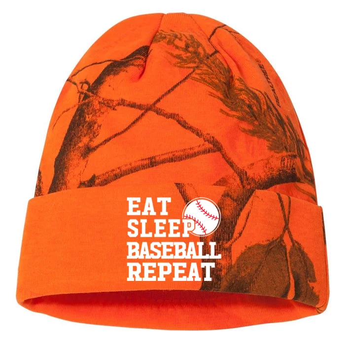 Awesome Baseball Lovers Meaningful Gift Eat Sleep Baseball Repeat Gift Kati - 12in Camo Beanie