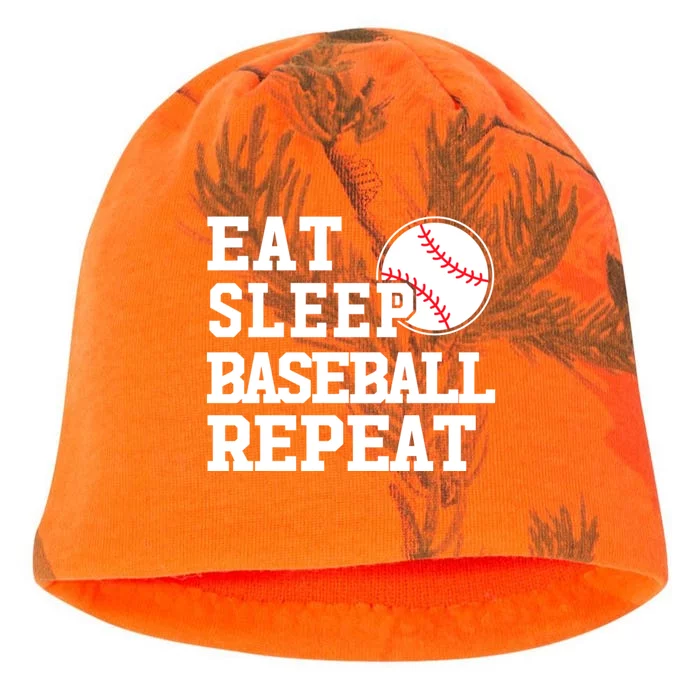 Awesome Baseball Lovers Meaningful Gift Eat Sleep Baseball Repeat Gift Kati - Camo Knit Beanie