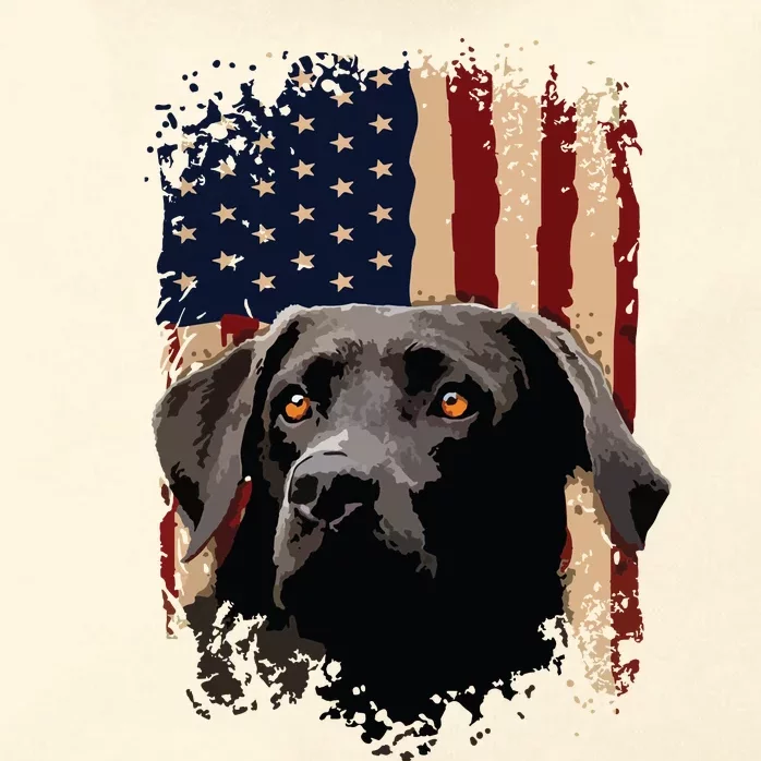 American Black Labrador USA Flag Lab Owner Zip Tote Bag