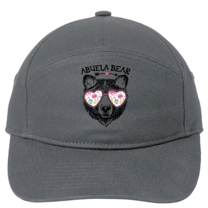 Abuela Bear Mom Grandma Cute Floral Happy MotherS Day Gift 7-Panel Snapback Hat