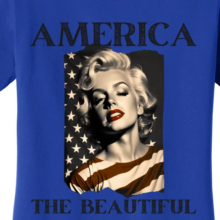 America Beautiful Marilyn My Sister Marilyn American Flag Gift Women's T-Shirt