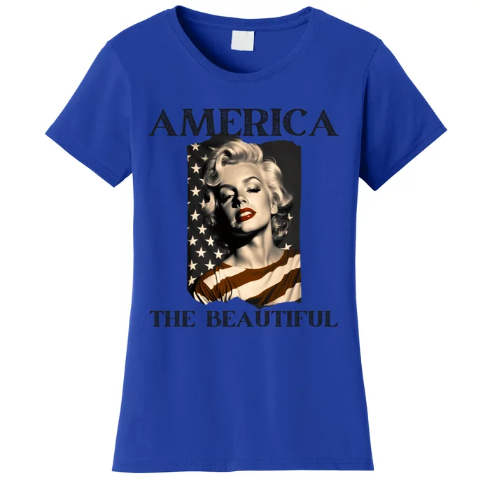 America Beautiful Marilyn My Sister Marilyn American Flag Gift Women's T-Shirt