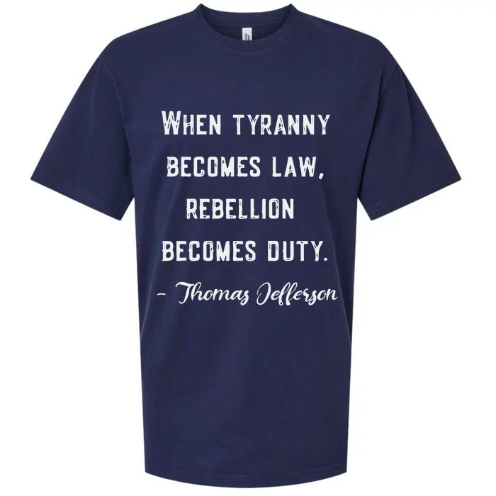 Anti Biden MAGA Conservative Jefferson Quote Tyranny Sueded Cloud Jersey T-Shirt