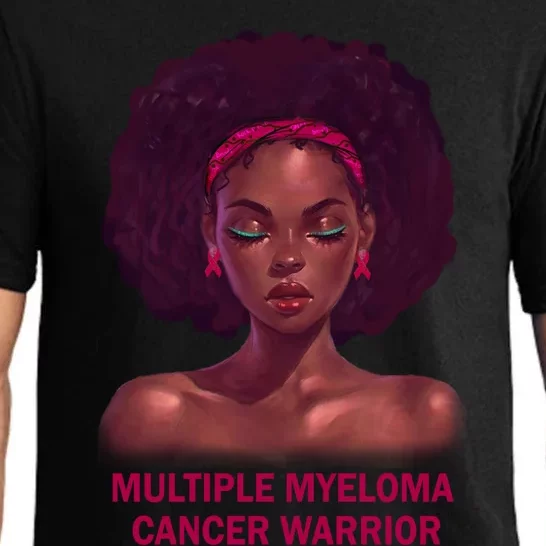 Afro Black Multiple Myeloma Cancer Warrior Gift Pajama Set