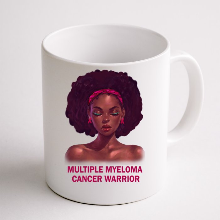 Afro Black Multiple Myeloma Cancer Warrior Gift Front & Back Coffee Mug