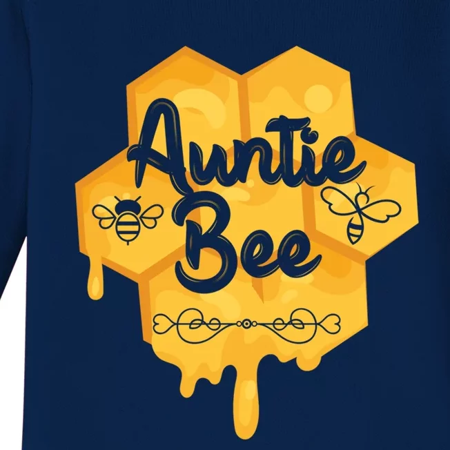 Auntie Bee Mothers Day Honey Beehive Honeycomb Stingless Gift Baby Long Sleeve Bodysuit