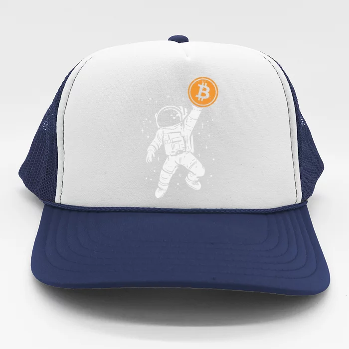 Astronaut Bitcoin Moon Funny Crypto Cryptocurrency Trucker Hat