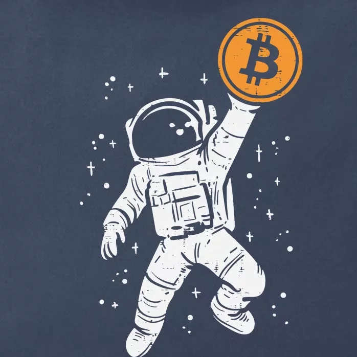 Astronaut Bitcoin Moon Funny Crypto Cryptocurrency Zip Tote Bag