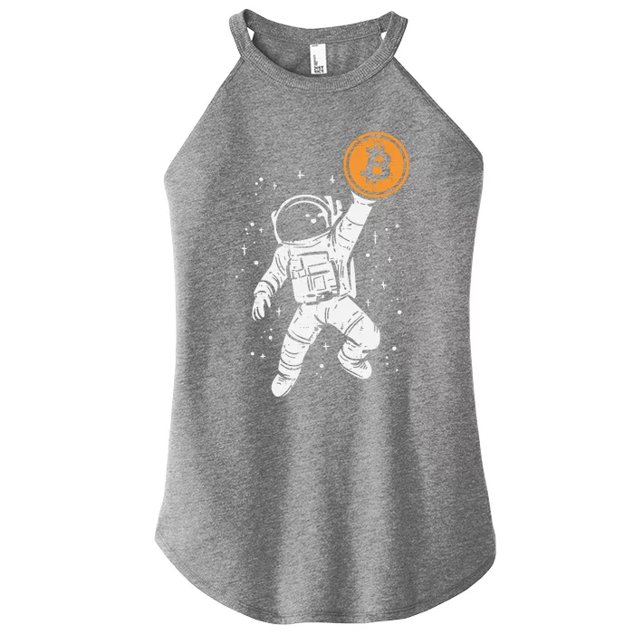 Astronaut Bitcoin Moon Funny Crypto Cryptocurrency Women’s Perfect Tri Rocker Tank