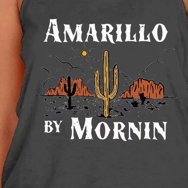 Amarillo By Morning Country Music Western Women's Knotted Racerback Tank