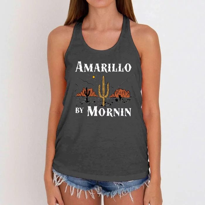 Amarillo By Morning Country Music Western Women's Knotted Racerback Tank