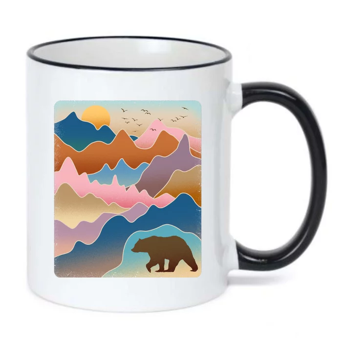 Abstract Bear Mountain Wilderness Black Color Changing Mug