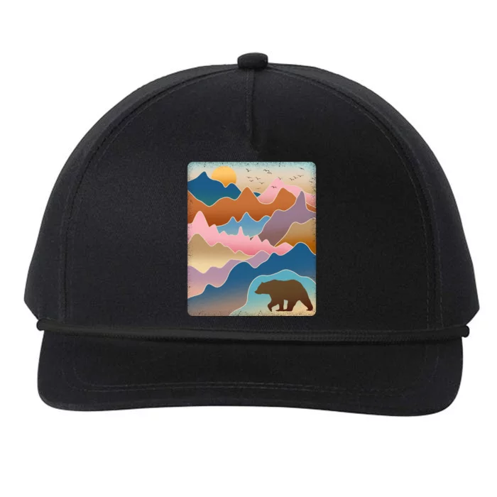 Abstract Bear Mountain Wilderness Snapback Five-Panel Rope Hat