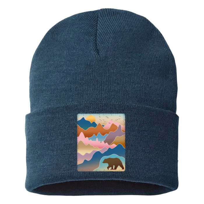 Abstract Bear Mountain Wilderness Sustainable Knit Beanie