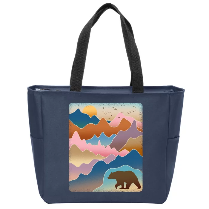 Abstract Bear Mountain Wilderness Zip Tote Bag