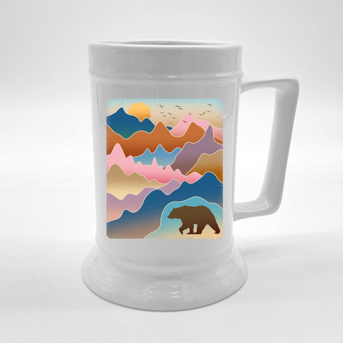 Abstract Bear Mountain Wilderness Front & Back Beer Stein