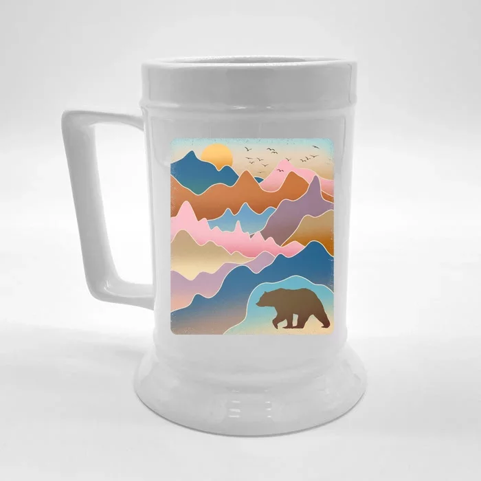 Abstract Bear Mountain Wilderness Front & Back Beer Stein