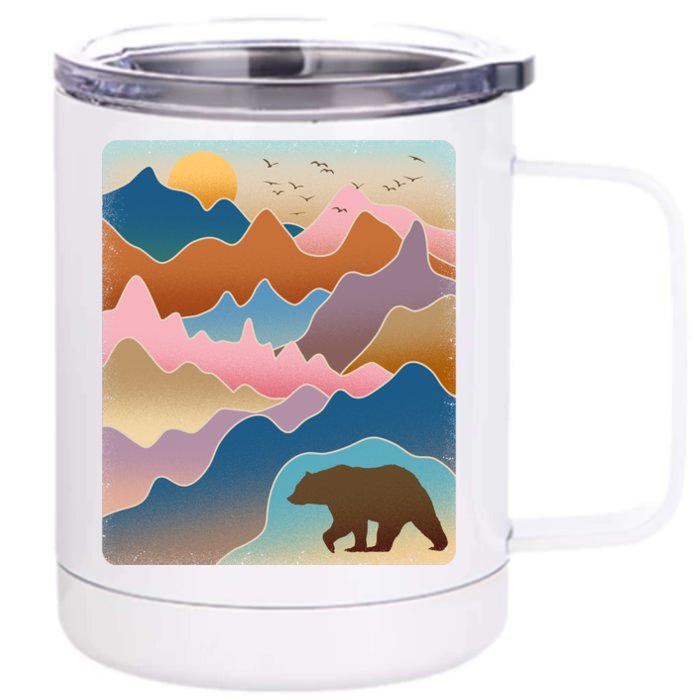 Abstract Bear Mountain Wilderness Front & Back 12oz Stainless Steel Tumbler Cup