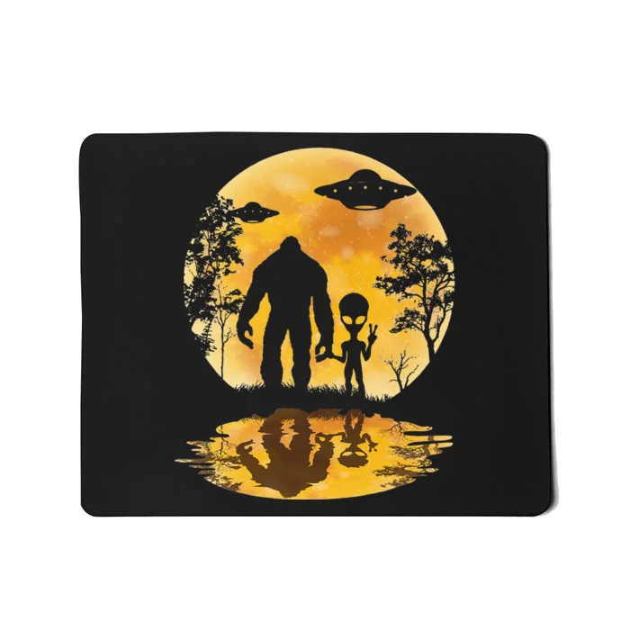 Alien Bigfoot Moon Sasquatch UFO Extraterrestrial Mousepad