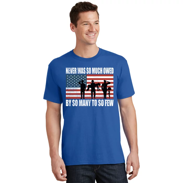 America Brave Military Soldier Us Flag Veteran Cool Gift T-Shirt