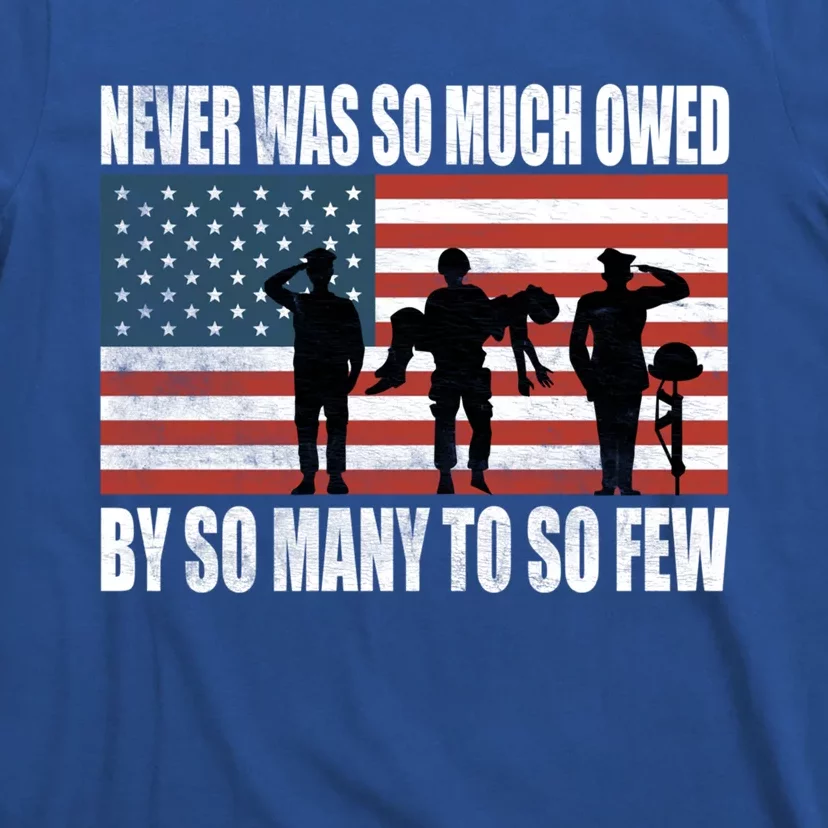 America Brave Military Soldier Us Flag Veteran Cool Gift T-Shirt