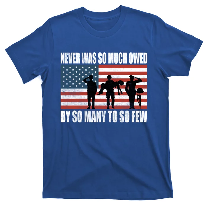 America Brave Military Soldier Us Flag Veteran Cool Gift T-Shirt