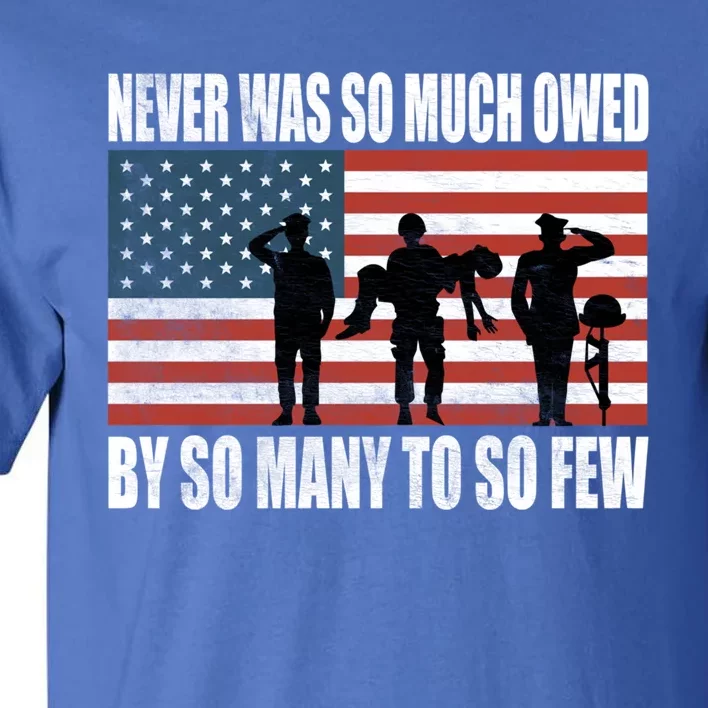 America Brave Military Soldier Us Flag Veteran Cool Gift Tall T-Shirt