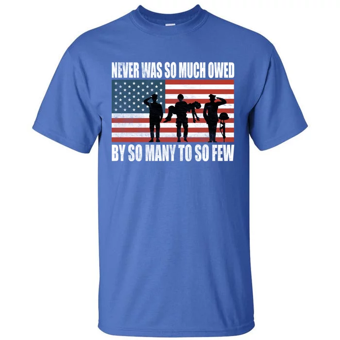 America Brave Military Soldier Us Flag Veteran Cool Gift Tall T-Shirt