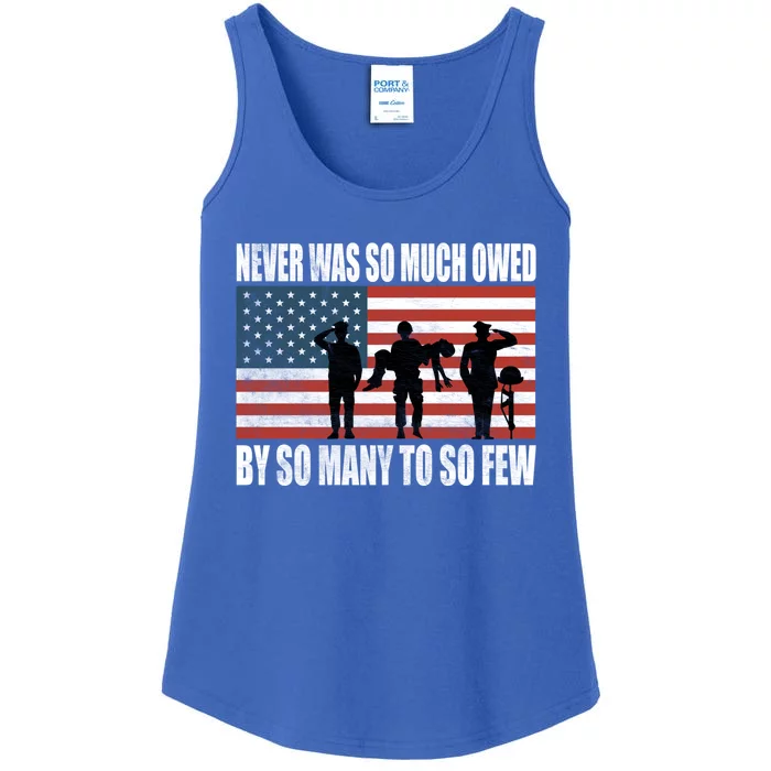 America Brave Military Soldier Us Flag Veteran Cool Gift Ladies Essential Tank